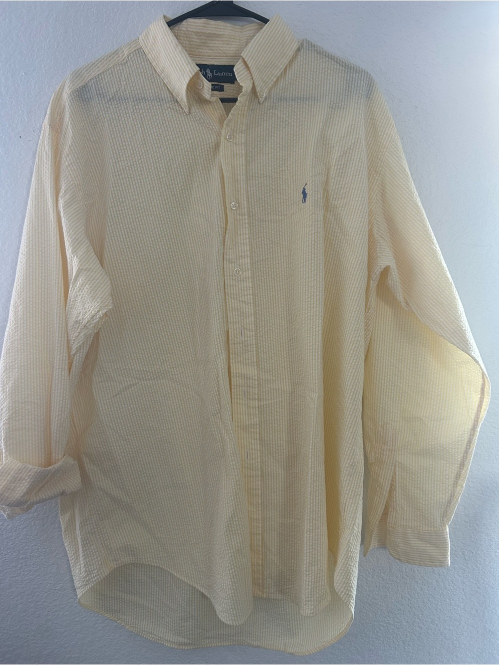 Ralph Lauren Pale Yellow Long-Sleeve Button-Down Shirt